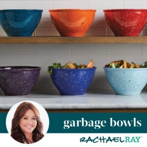 Rachael Ray Accessories Kitchen Pantryware Multi Purpose/Salad Serveware/Melamine Garbage Bowl, Agave Blue,1 gallon