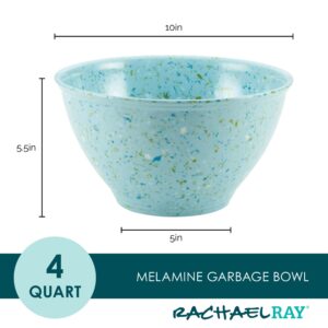 Rachael Ray Accessories Kitchen Pantryware Multi Purpose/Salad Serveware/Melamine Garbage Bowl, Agave Blue,1 gallon