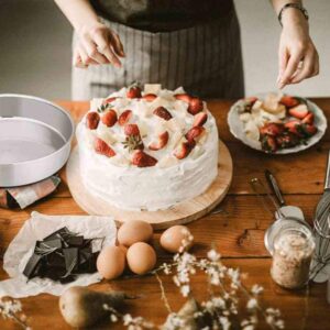 TeamFar Cake Pan Set of 2, 8 Inch Cake Pan Round Tier Cake Pan Set Stainless Steel, Healthy & Heavy Duty, Mirror Finish & Easy Clean, Dishwasher Safe