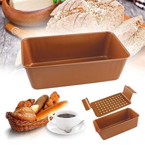 Volar Non-Stick Meatloaf Pan 2-Piece Healthy Meatloaf Pan Set Copper Coating With Removable Tray Drains Grease