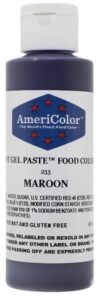 americolor food coloring, maroon soft gel paste, 4.5 ounce