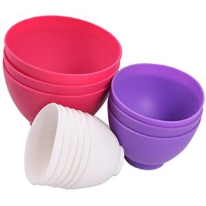 goalfly 12 pcs silicone mixing bowls set, size 0.14, 0.27, 0.49 qt, flexible silicone bowls for kitchen, non stick silicone bowls for melting chocolate, icing, cooking, prepping food
