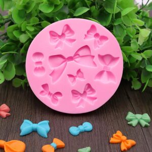 3 Pack Bows Silicone Mould, Bow Fondant Sugar Mould Craft Molds for Birthday Wedding Party DIY Cake Decorating Mold