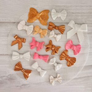 3 Pack Bows Silicone Mould, Bow Fondant Sugar Mould Craft Molds for Birthday Wedding Party DIY Cake Decorating Mold