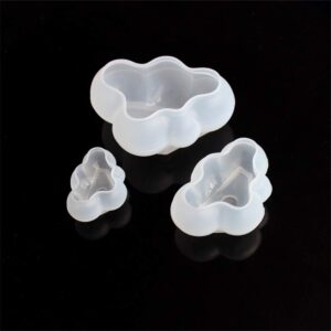 HiParty 3Pcs/Set 3D Cloud Shape Chocolate Silicone Mold Mousse Fondant Ice Cube Mould Pudding Candy Soap Candle Crystal Epoxy Resin Molds Baking Cake Decoration Tool