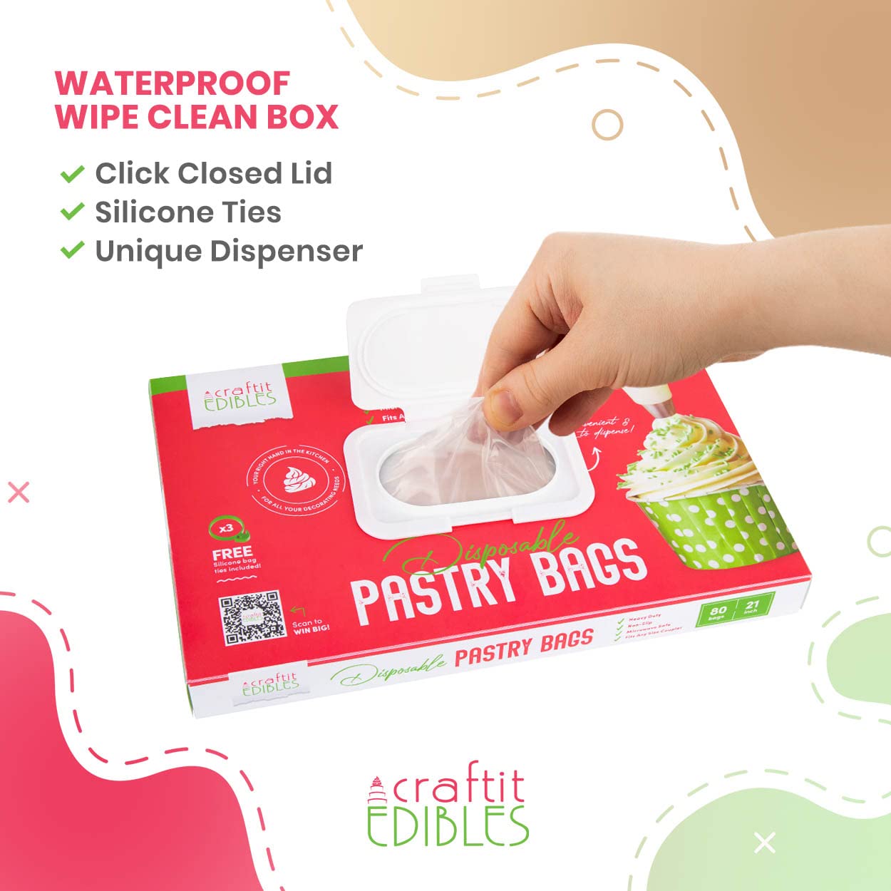 Extra Large Piping Bags 21 Inch Disposable Piping Bag - 80 Heavy Duty Durable Extra Wide + 2 Ties – Bakers Choice Microwaveable Large Pastry Bags Set - Icing Piping Bags by Craftit Edibles