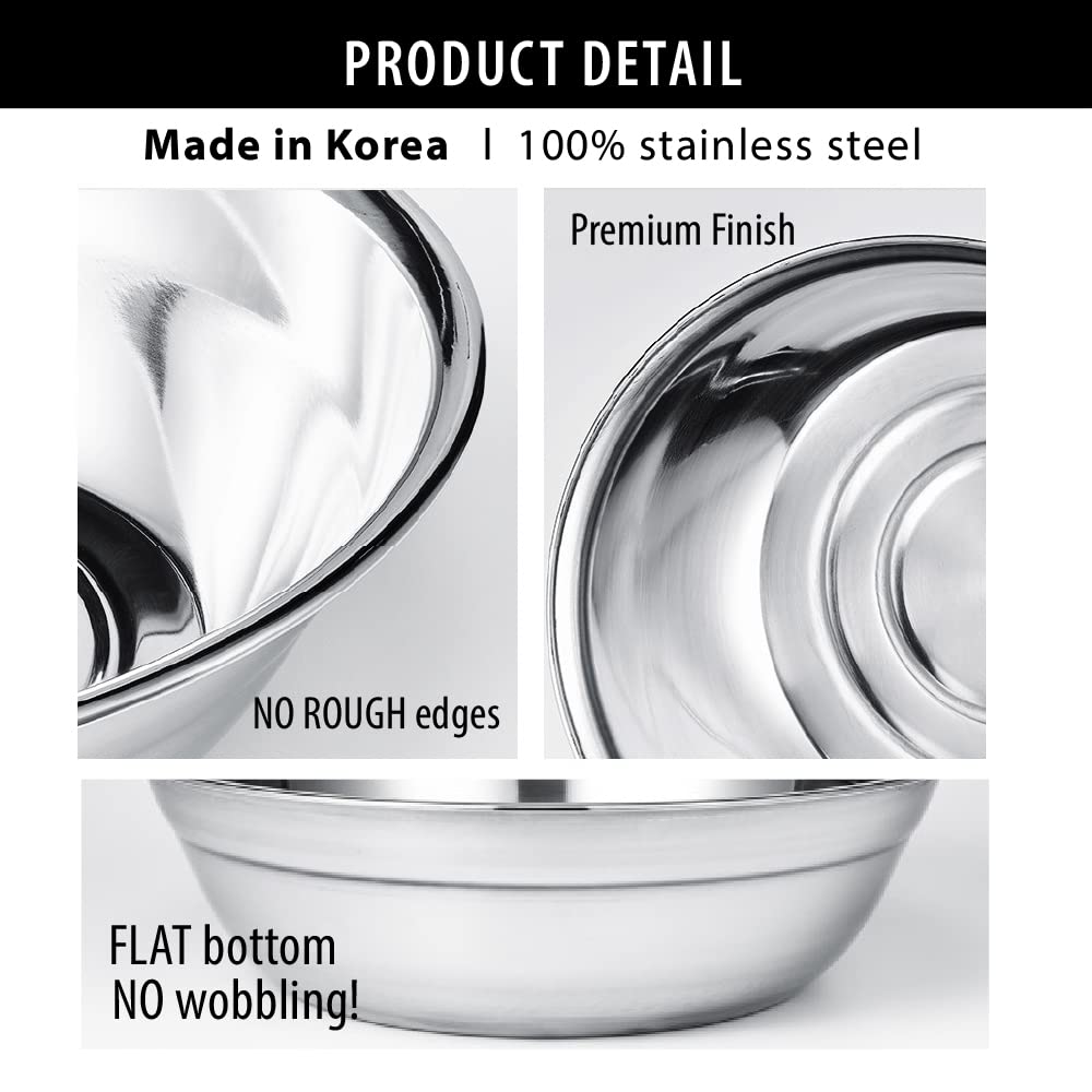 Oversized All-Purpose Stainless Steel Bowl for Home & Commercial, 16 Qt, 15 L, Made in Korea, Premium Stainless Steel, No Dulling & Rusting, For Prepping, Baking, Mixing, Marinating & Brining Kimchi