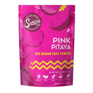 suncore foods pink pitaya powder, pink food coloring powder, gluten-free, non-gmo, 5oz (1 pack)