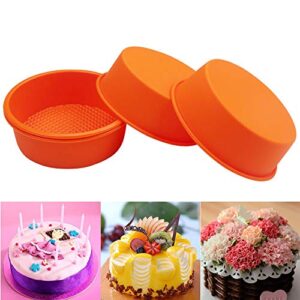 COOKNBAKE Silicone Mould for 4.5 inch Layer Cake Pan Round Cylinder Rainbow Cake Pans Vegetable Pancakes Pizza Crust Omelet Frittata Set of 4