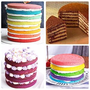 COOKNBAKE Silicone Mould for 4.5 inch Layer Cake Pan Round Cylinder Rainbow Cake Pans Vegetable Pancakes Pizza Crust Omelet Frittata Set of 4