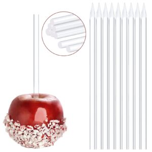kamehame 30 pieces acrylic candy apple sticks 6 inch clear pointed acrylic rods for cake pops or dessert caramel apple chocolate covered apples 6mm diameter