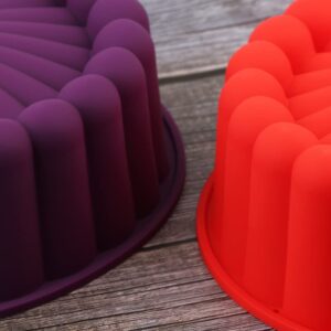 AILEHOPY 8 Inch Silicone Charlotte Cake Pan -Set of 2- Round Baking Molds for Cheese Cake,Chocolate Cake, Rainbow Cakes, Strawberry Shortcake, Brownie Tart Pie