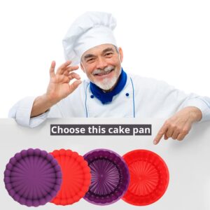 AILEHOPY 8 Inch Silicone Charlotte Cake Pan -Set of 2- Round Baking Molds for Cheese Cake,Chocolate Cake, Rainbow Cakes, Strawberry Shortcake, Brownie Tart Pie