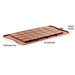 Silicone Break-Apart Chocolate, Food Grade Non-Stick Protein and Energy Bar Mold (Chocolate Bar Mold Set of 4)