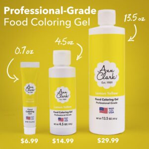 Ann Clark Lemon Yellow Food Coloring Gel .70 oz. Professional Grade Made in USA