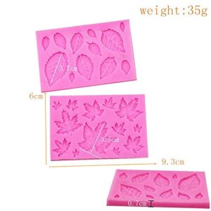 A Variety of Leaves Maple Leaf Resin Molds Silicone Mold for Fondant Cake Decoration Tools DIY Chocolate Kitchen Baking Small Size 3.72'' (E)