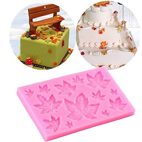 A Variety of Leaves Maple Leaf Resin Molds Silicone Mold for Fondant Cake Decoration Tools DIY Chocolate Kitchen Baking Small Size 3.72'' (E)