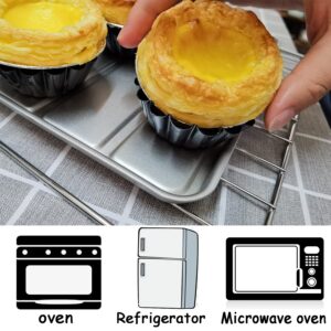 Xstronq Egg Tart Molds 12PCS Tart Pan, Mini Carbon Steel Non Stick Tart Pans, Tart Molds For Baking (2.6 inch)