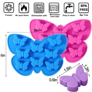 Vodolo 2 Pcs Butterfly Ice Cube Tray,Butterfly Mold Silicone for Chocolate Candy Gummy Baking,Jelly, Pudding,Soap, Cake Mold