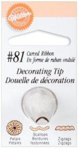 wilton decorating tip, no.81 curved ribbon