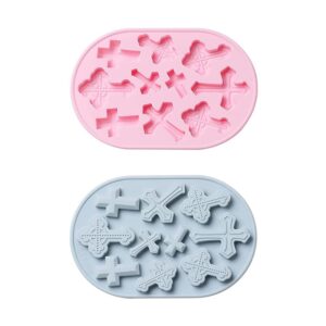 inku 2 pcs christening decorations cupcake cross mold christening cross mold baptism party baby fondant mold baptism cupcake cake cross mold silicone for baby shower wedding party supplies