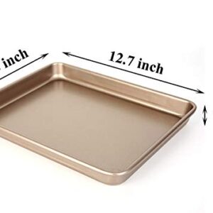 Walooza 13 Inch Baking Pans Nonstick Set of 2, 13 X 11 X 1 Inch Sturdy Cookie Sheet Replacement Toaster Oven Tray, Non Toxic & Heavy Duty & Easy Clean