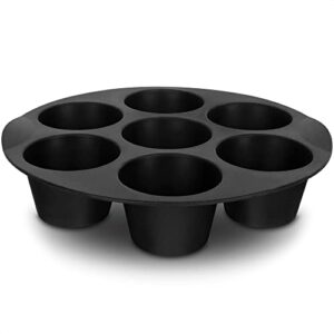 air fryer silicone cupcake pan - 3.5-5.8l air fryer egg bites mold nonstick muffin pan egg cups molds silicone muffin pan for air fryer accessories - 7 mini muffin maker cupcake tray baking mold