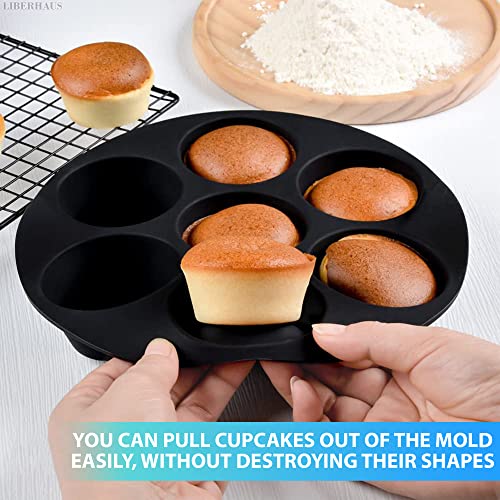 Air Fryer Silicone Cupcake Pan - 3.5-5.8l Air Fryer Egg Bites Mold Nonstick Muffin Pan Egg Cups Molds Silicone Muffin Pan For Air Fryer Accessories - 7 Mini Muffin Maker Cupcake Tray Baking Mold