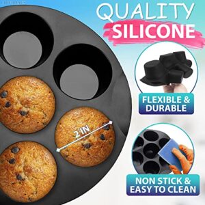 Air Fryer Silicone Cupcake Pan - 3.5-5.8l Air Fryer Egg Bites Mold Nonstick Muffin Pan Egg Cups Molds Silicone Muffin Pan For Air Fryer Accessories - 7 Mini Muffin Maker Cupcake Tray Baking Mold