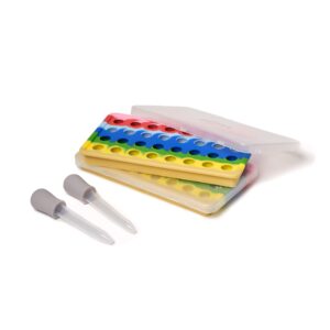 lĒvo gummy and candy molds - silicone gummy trays with lids and droppers - set of 2 - non-stick candy and chocolate molds - for your lĒvo infusion - made from food grade silicone - tie dye
