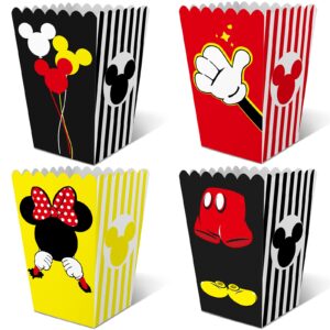 dlbeauty 16pcs mouse birthday party supplies mickey mouse popcorn box snack treat box candy cookie container for mickey mouse theme party favors decoration