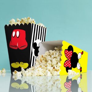 DLBEAUTY 16Pcs Mouse Birthday Party Supplies Mickey Mouse Popcorn Box Snack Treat Box Candy Cookie Container For Mickey Mouse Theme Party Favors Decoration