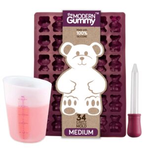 medium sized silicone gummy bear making kit by the modern gummy with dropper and silicone measuring cup