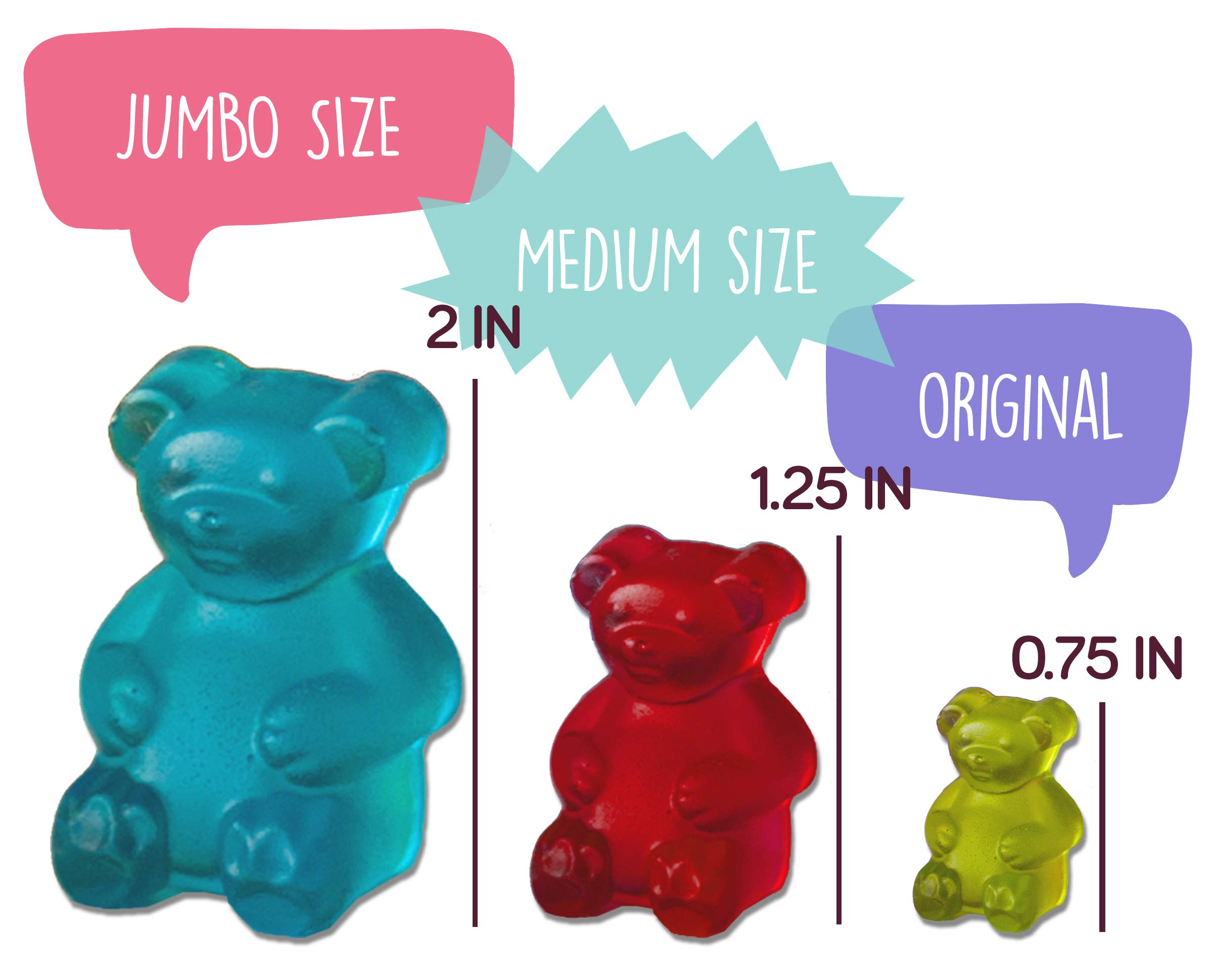 Medium Sized Silicone Gummy Bear Making Kit by The Modern Gummy with dropper and silicone measuring cup