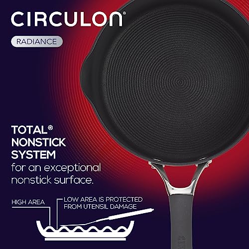 Circulon Radiance Hard-Anodized Nonstick Straining Saucepan, 3-Quart, Gray