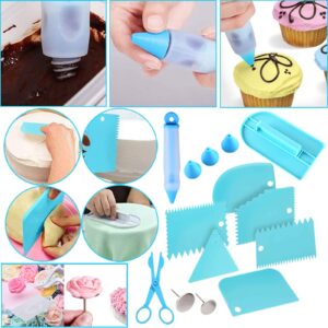 Makmeng Cake Decorating Tools Supplies Kit - 368Pcs Baking Supplies with Storage Case for Beginners - Icing Piping Bags and Tips Set For Cookies, Cupcake & Cake Frosting Fondant Decorating