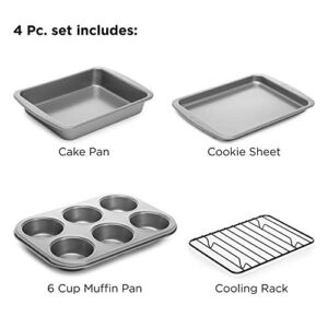 Ecolution EIOGY-1204 Toaster Oven Bakeware 4Piece Set | Nonstick Heavy Duty Carbon Steel,Gray