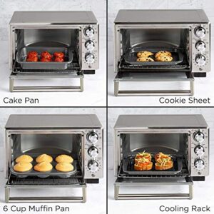 Ecolution EIOGY-1204 Toaster Oven Bakeware 4Piece Set | Nonstick Heavy Duty Carbon Steel,Gray