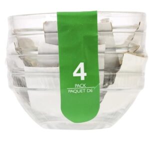 greenbrier mini prep bowls pack of 4, 3.5in, transparent