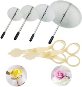 cake flower nail lifters set stainless steel baking tools for icing flowers decoration (white)