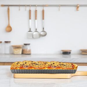 Cyimi Rectangular Tart Pan 14 Inch Nonstick Quiche Pie Pan with Removable Bottom Tart Pan for Pies, Quiche Bakeware, Cheese Cakes, Desserts