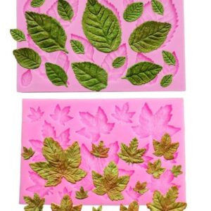 Leaf Mold Silicone Leaves Fondant Molds,Tree Leaves Mold for Cake Decoration,Maple Leaves Candy Mold,Cupcake Topper,Polymer Clay,Crafting,Chocolate,Resin Mold