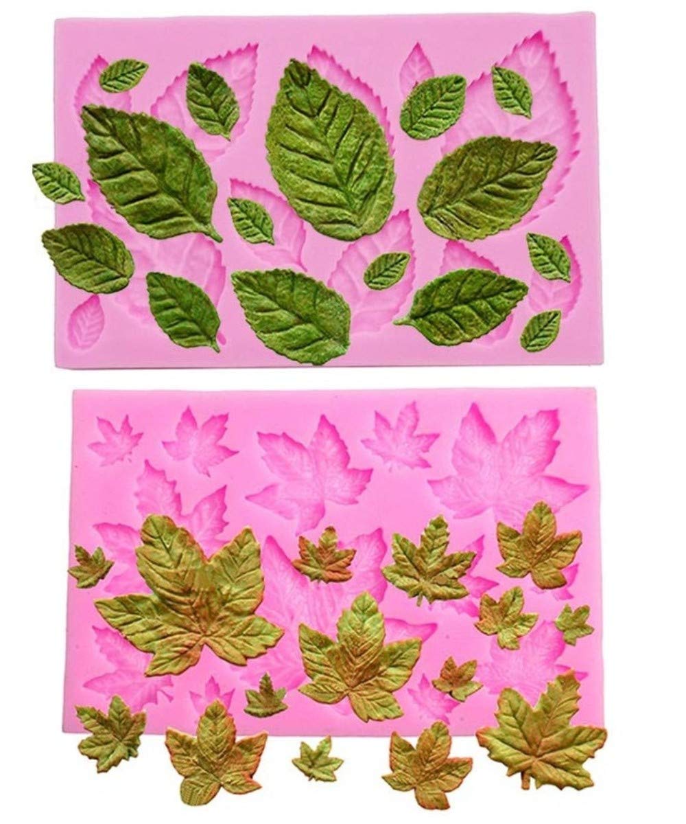 Leaf Mold Silicone Leaves Fondant Molds,Tree Leaves Mold for Cake Decoration,Maple Leaves Candy Mold,Cupcake Topper,Polymer Clay,Crafting,Chocolate,Resin Mold