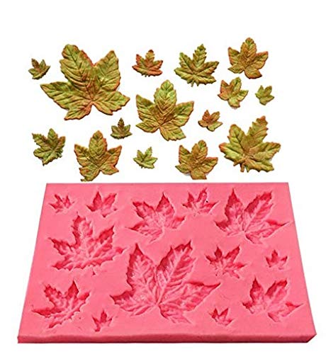 Leaf Mold Silicone Leaves Fondant Molds,Tree Leaves Mold for Cake Decoration,Maple Leaves Candy Mold,Cupcake Topper,Polymer Clay,Crafting,Chocolate,Resin Mold