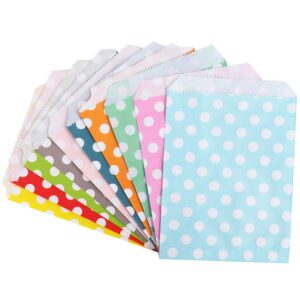 foraineam 250 pack 10 colors paper treat bags polka dot candy cookie buffet bag food safe favor bags small paper goody bags for birthday holiday party favor supplies