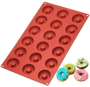 ozera silicone mini donut pan, 18 cavity doughnut baking mold tray - muffin cups, cake mold, biscuit mold