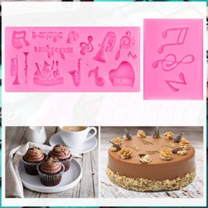 5 Pieces Music Note Fondant Mold Music Note Lace Mat Silicone Musical Candy Mold for Cake Decoration