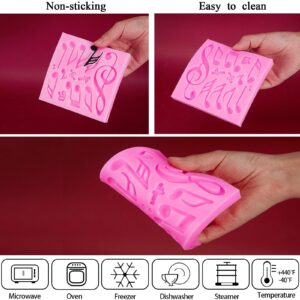 5 Pieces Music Note Fondant Mold Music Note Lace Mat Silicone Musical Candy Mold for Cake Decoration