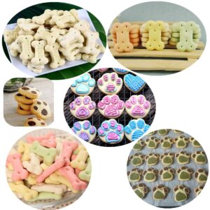 Elfkitwang Dog Paw and Bone Shaped Silicone Mold, Non-Stick food Grade, Ice tray, Reusable Silicone Mold, Used for Chocolate, Candy, Cupcake, Pudding, Jelly, Puppy Biscuit (5 pcs)