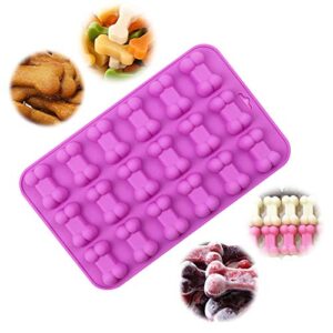 Elfkitwang Dog Paw and Bone Shaped Silicone Mold, Non-Stick food Grade, Ice tray, Reusable Silicone Mold, Used for Chocolate, Candy, Cupcake, Pudding, Jelly, Puppy Biscuit (5 pcs)